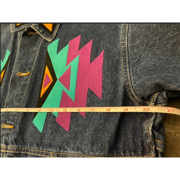 Denim and Suede Southwest Jacket - Sz S - Picture 10 of 13